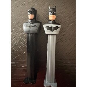 Batman PEZ Dispensers/DC Comics Superhero Black and Grey Stem Collectible